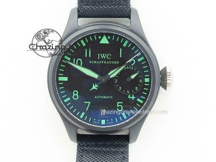 MIROTIME 0118 Pilot Chrono SS AZF 1:1 Best Edition Black Dial Orange Markers on Brown Leather Strap A EasyCare 7065